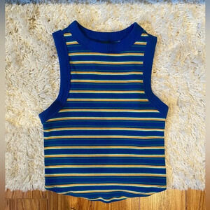 Cropped blue and yellows tank